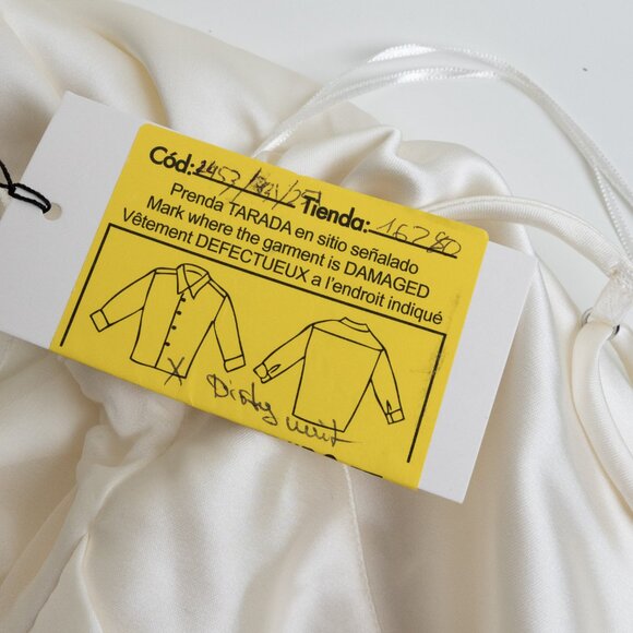 Zara Ivory Satin Ruched Maxi Dress - Picture 13 of 13